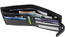 TOPSUM LONDON Mens RFID Blocking Leather Bifold Wallet With A Zipped Coin Pocket 4003 Black