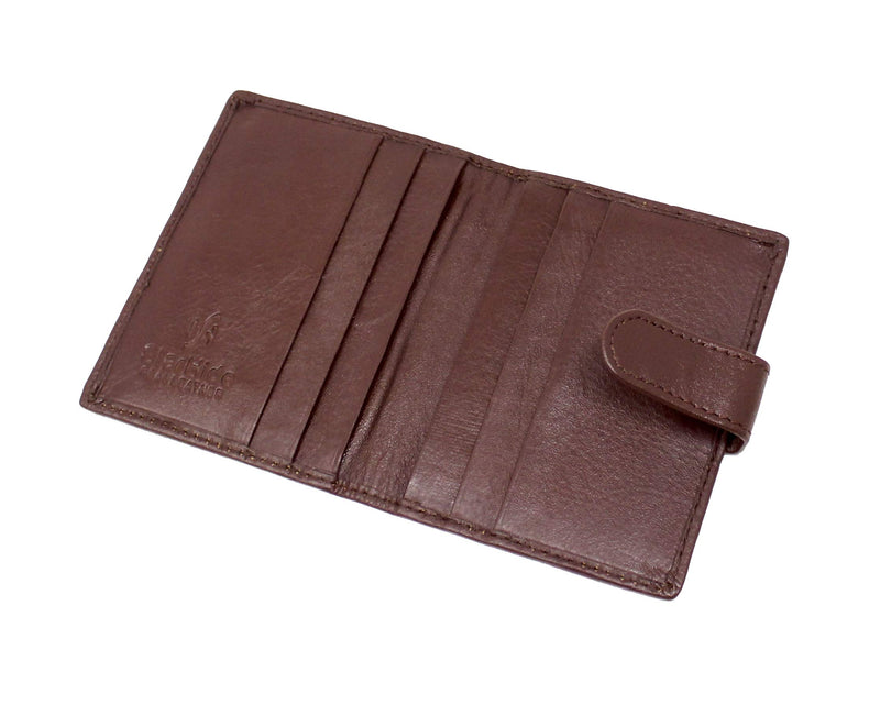 STARHIDE Soft Genuine Leather Compact Credit Debit Card Holder Case with Removable Plastic Sleeves 210