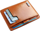 Ricco Front Pocket Genuine Italian Leather Thin Card Case Minimalist Wallet with RFID Blocking S11