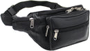 RAS Unisex Leather Large Travel Money Pouch Waist Bum Bag Adjustable Belt Strap 1006