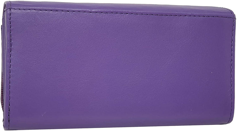 STARHIDE Ladies Soft Genuine Leather Flap Over Purse Multi Credit Card Slots 5510