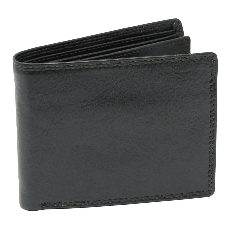 TOPSUM LONDON Mens RFID Blocking Soft Vt Leather Trifold Wallet With A Zipped Coin Pocket 4015