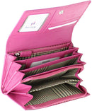 STARHIDE Ladies Soft Genuine Leather Flap Over Purse Multi Credit Card Slots 5510