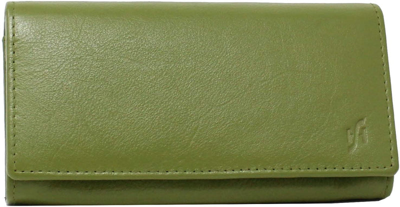 STARHIDE Ladies Soft Genuine Leather Flap Over Purse Multi Credit Card Slots 5510