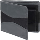 STARHIDE Mens RFID Blocking Classic Bifold Coin Pocket Leather Wallet with Gift Box 745 (Grey Black)
