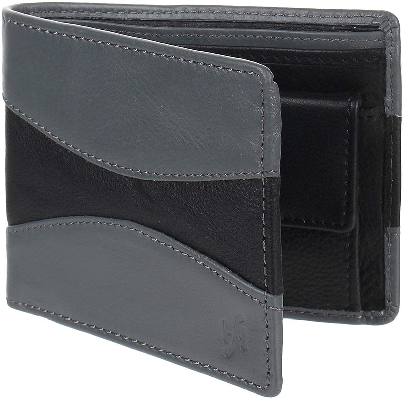 Topsum London Men Designer Leather Wallet RFID Blocking Mans Wallets Credit Card Holder Coin Pocket Purse with Gift Box 4006 Black