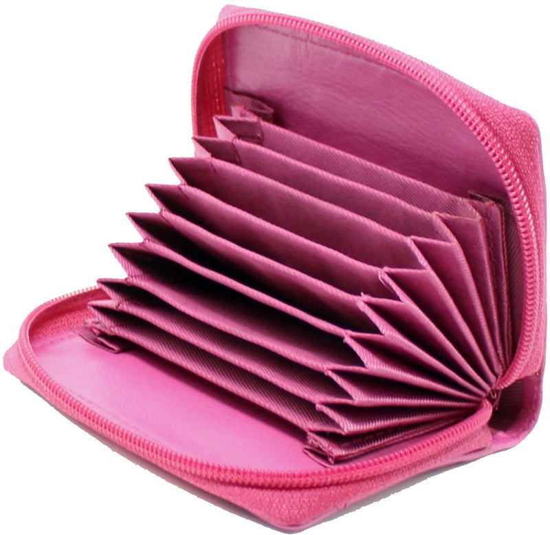 STARHIDE Womens Small Leather Fan Concertina Palm Credit Card Holder 1234