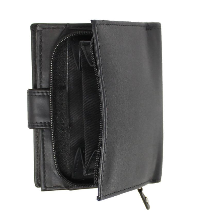 STARHIDE Men's RFID Blocking Leather Wallet - Zip Around Coin Pocket, Real Leather