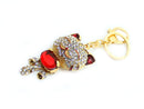 Cute Sparkling Crystal Diamantee Stone Charm Keyring for Womens Bags Car Keys