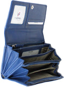 STARHIDE Ladies Soft Genuine Leather Flap Over Purse Multi Credit Card Slots 5510