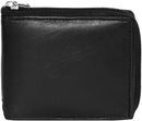 Gents Slim Black RFID Zip Around Wallet Genuine Leather Bifold Style Coin Pocket Cardholder Wallets Purse 355
