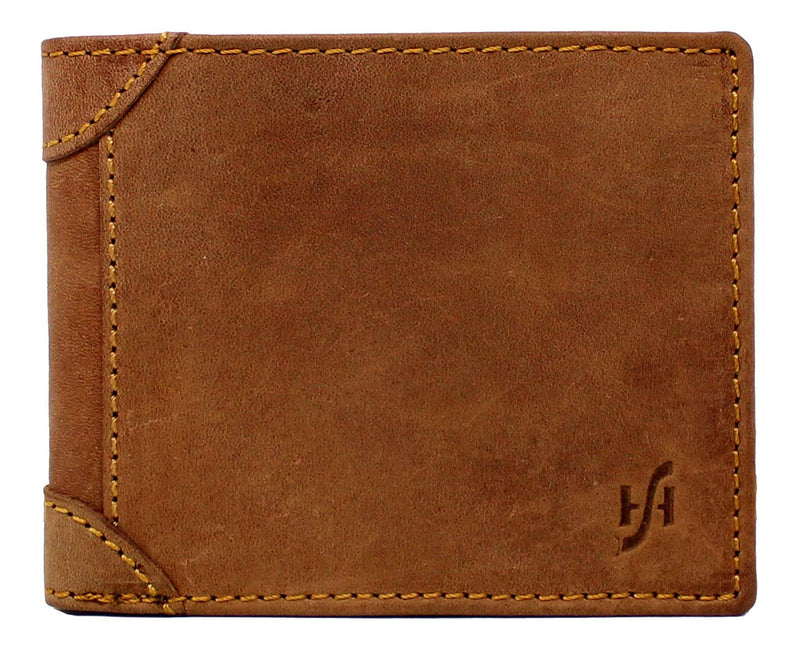 STARHIDE Mens RFID Blocking Genuine Distressed Hunter Leather Trifold Wallet 1145