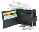 RAS Mens Genuine Leather Biker Coin Pocket Wallet with 40cm Key Belt Safety Chain 06