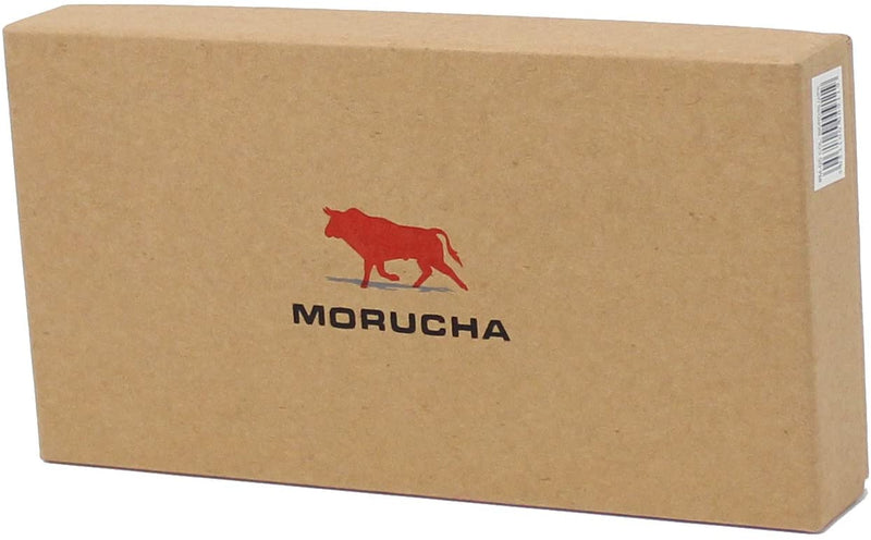 Morucha Long Flap Over Purse For Women Genuine Leather RFID Blocking Clutch Wallet M15 (Red & Black)