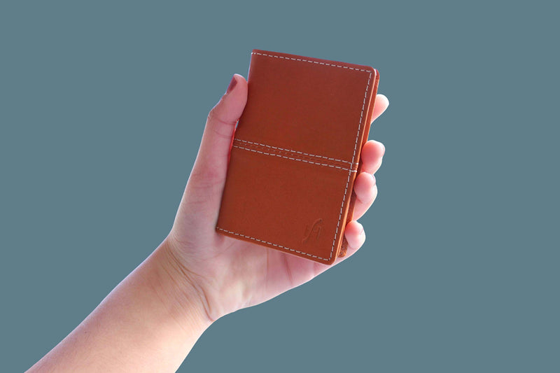 STARHIDE Mens Womens RFID Blocking Minimalist Small Leather Credit Cardholder Business Card Wallet 5001 (Tan)