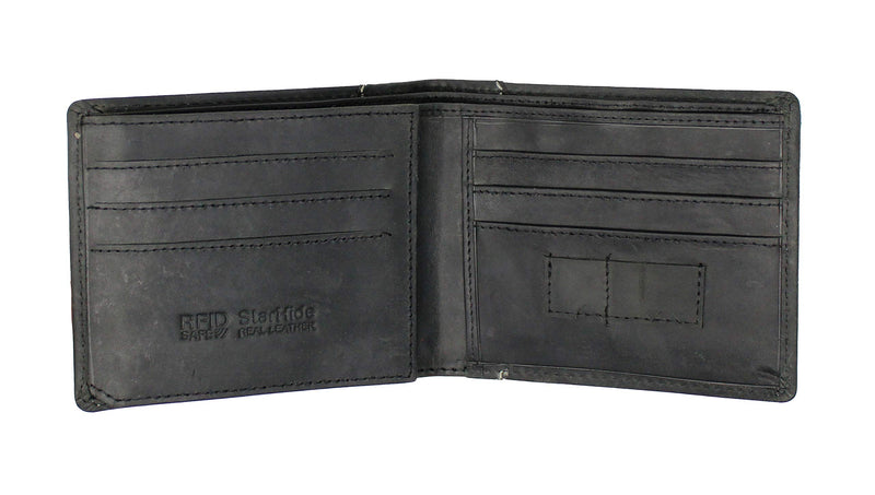 STARHIDE Mens RFID Blocking Genuine Distressed Hunter Leather Trifold Wallet 1145