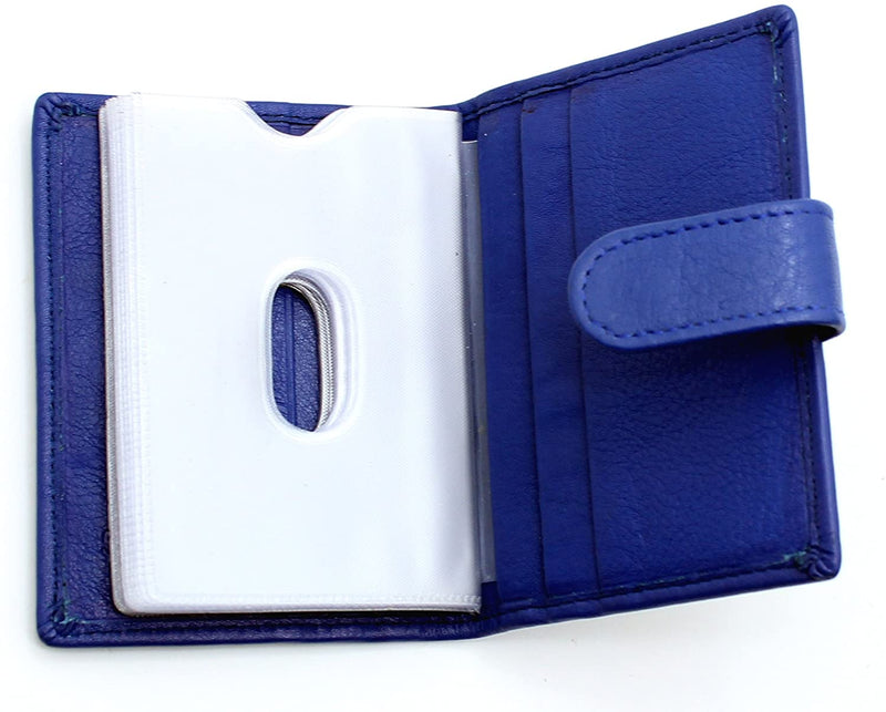 RAS Mens Womens Small Leather 24 Credit Cardholder with Popper Button Fastening 602