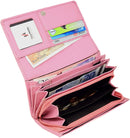 STARHIDE Ladies Soft Genuine Leather Flap Over Purse Multi Credit Card Slots 5510