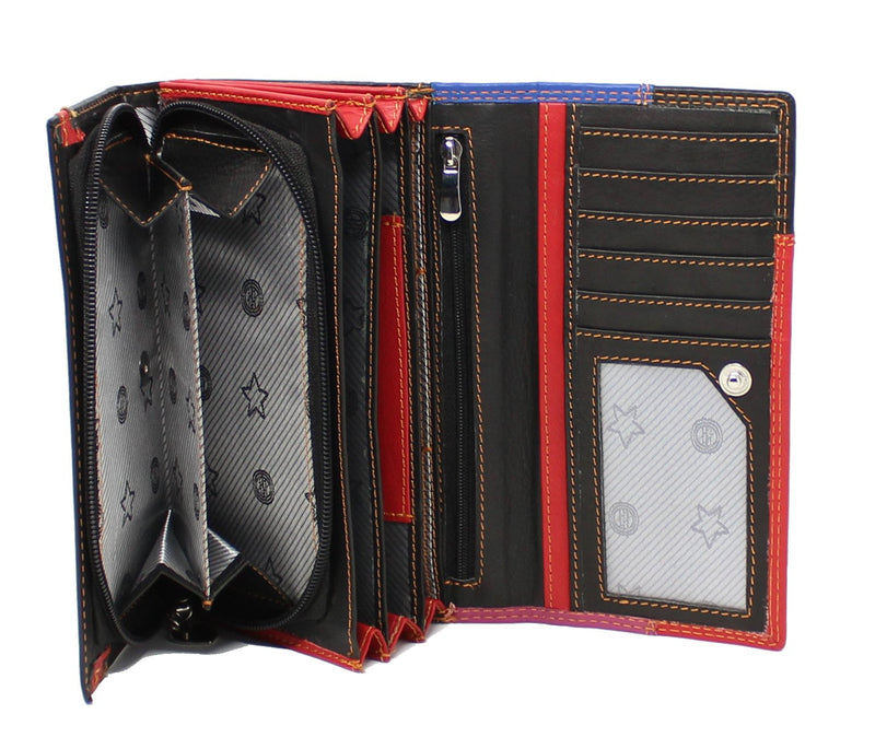 Morucha Women RFID Blocking Colorful Genuine Leather Long Clutch Wallet M05