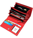 STARHIDE Ladies Soft Genuine Leather Flap Over Purse Multi Credit Card Slots 5510