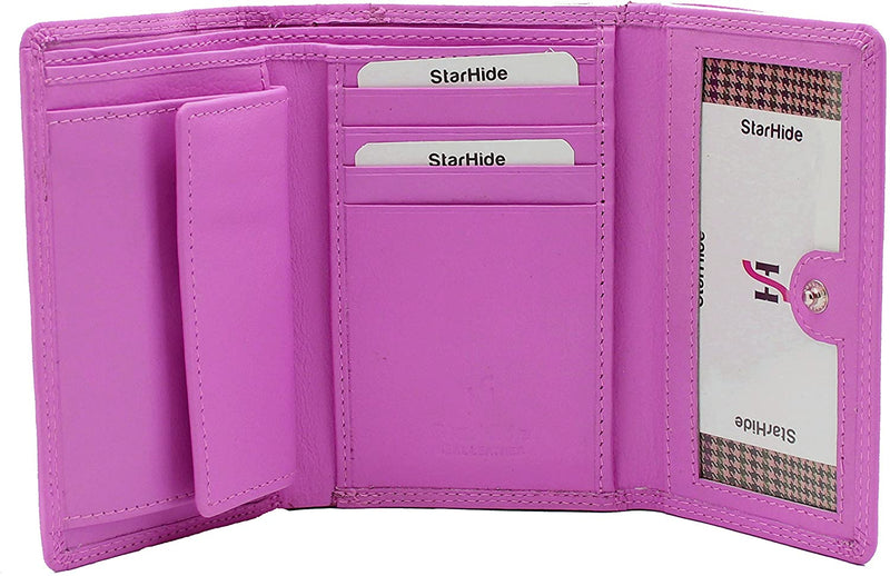 STARHIDE Ladies Compact Lightweight Soft Genuine Nappa Leather Purse 5545