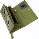 STARHIDE Ladies Soft Genuine Leather Flap Over Purse Multi Credit Card Slots 5510