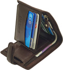 STARHIDE Mens RFID Blocking VT Leather Wallet Credit Card and Coin Holder 825