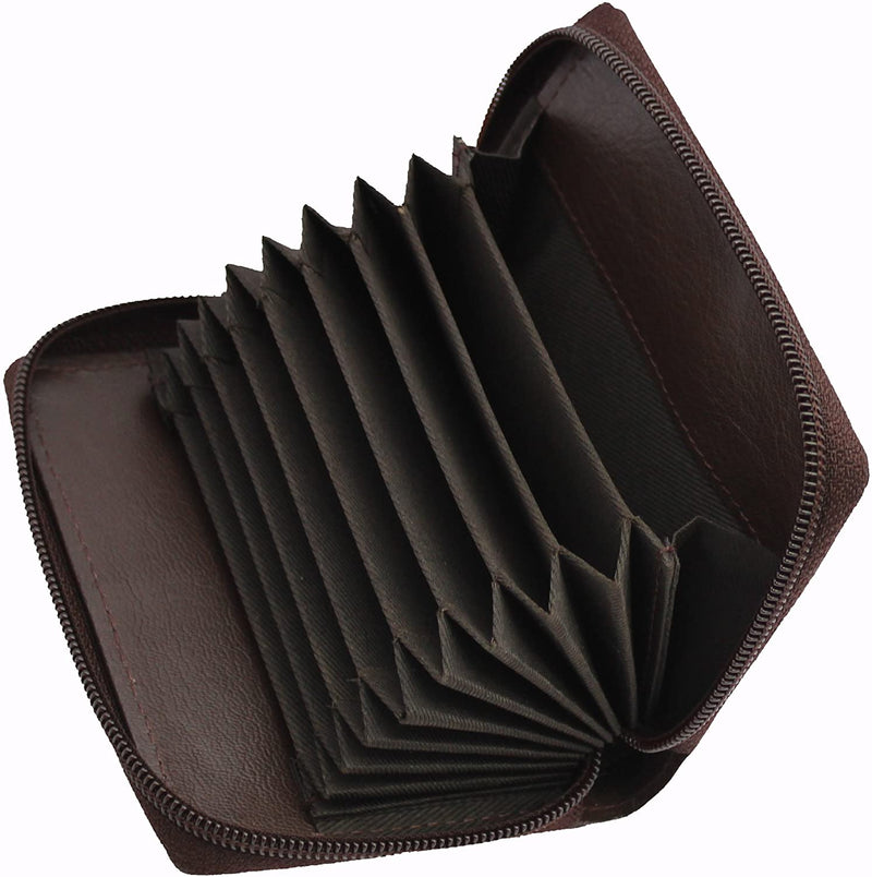 STARHIDE Womens Small Leather Fan Concertina Palm Credit Card Holder 1234