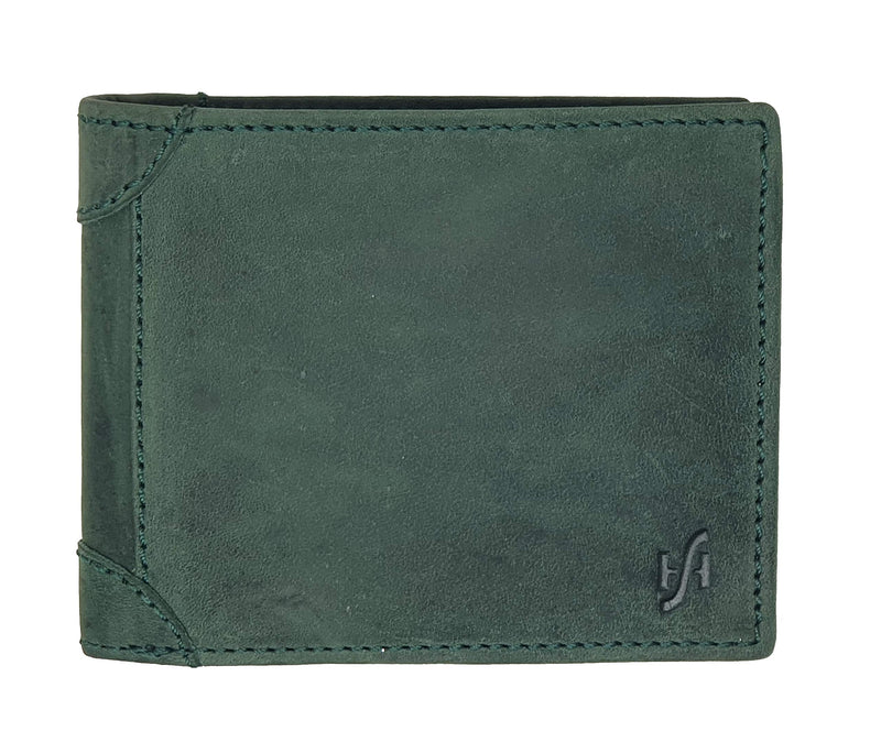 STARHIDE Mens RFID Blocking Genuine Distressed Hunter Leather Trifold Wallet 1145