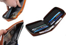 Ricco RFID Blocking Full Zip Around Leather Billfold Wallet For Men S12 Honey Black