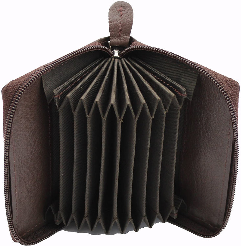 STARHIDE Womens Small Leather Fan Concertina Palm Credit Card Holder 1234