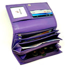 STARHIDE Ladies Soft Genuine Leather Flap Over Purse Multi Credit Card Slots 5510