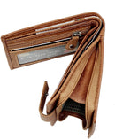 STARHIDE Mens RFID Blocking Genuine Calf Leather Wallet with A Side Zip Around Coin Pocket 1180