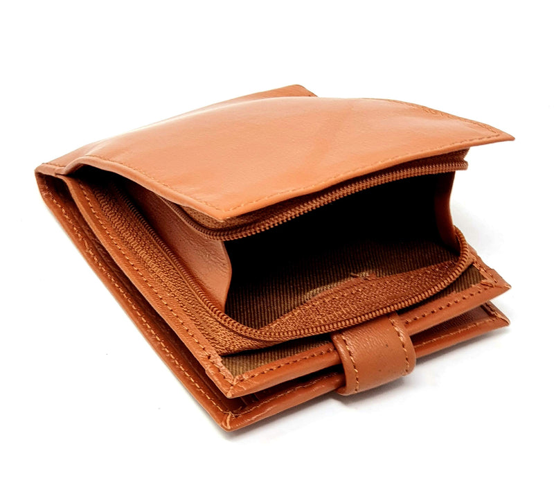 RAS Mans Wallet RFID Blocking Soft Genuine Leather Bifold Wallet with A Full Zipped Arround Coin Pouch Pocket 42