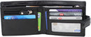 TOPSUM LONDON Mens RFID Blocking Leather Bifold Wallet With A Zipped Coin Pocket 4003 Black