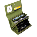 STARHIDE Ladies Soft Genuine Leather Flap Over Purse Multi Credit Card Slots 5510