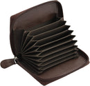 STARHIDE Womens Small Leather Fan Concertina Palm Credit Card Holder 1234