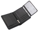 Morucha Mens Small RFID Blocking Genuine Leather Bifold Wallet M35 (Black)