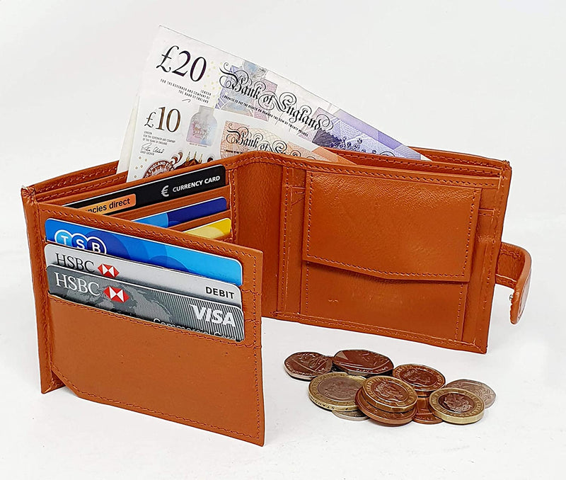 Man Wallet Genuine Leather RFID Safe Contactless Card Blocking ID Protection 895
