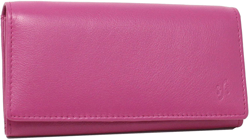 STARHIDE Ladies Soft Genuine Leather Flap Over Purse Multi Credit Card Slots 5510