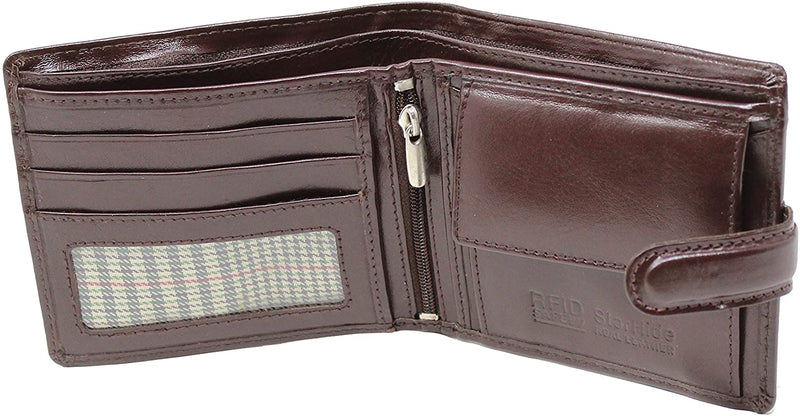 STARHIDE Gents RFID Blocking Genuine Soft Veg Tanned Leather Passcase Wallet 5002