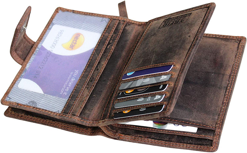 Morucha Clutch Wallet for Women Genuine Leather RFID Blocking High Capacity Cardholder Purse M85