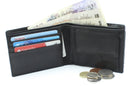 STARHIDE Mens Ultra Slim Real Leather Credit Card Holder Billfold Coin Wallet NA11 Black