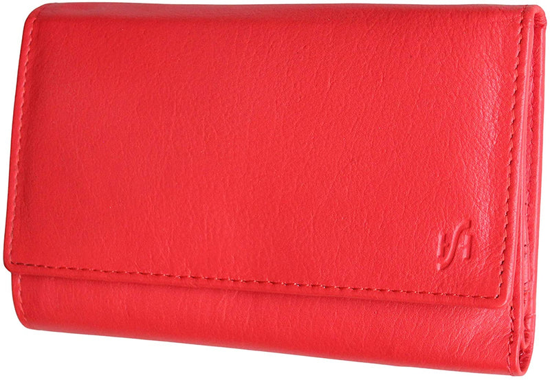 StarHide Women Purse RFID Genuine Leather Trifold Multi Credit Card Clutch Wallet with Zip Pocket Gift Boxed 5515