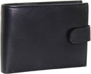 RAS Mens RFID Blocking Notecase Leather Wallet With Zip Coin Pocket 94 (Black)