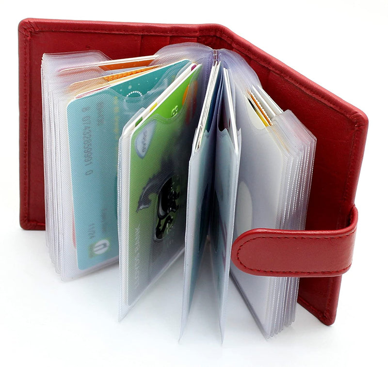 RAS Mens Womens Small Leather 24 Credit Cardholder with Popper Button Fastening 602