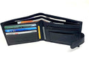 Gents Black RFID Wallet Genuine Leather Slim Bifold Style Zip Coin Pocket Cardholder Wallets Purse BB37