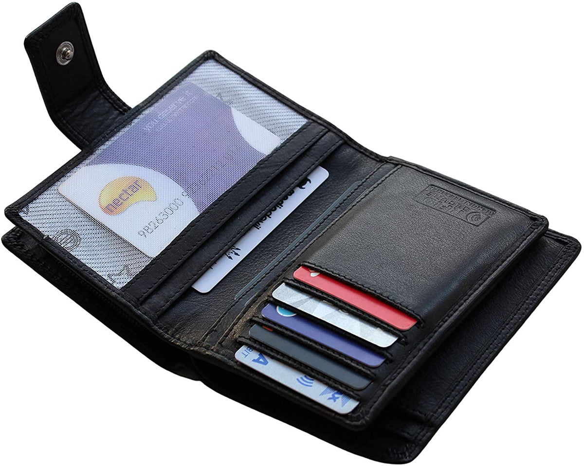 MORUCHA Women's Leather RFID Clutch Wallet – Hunter Dark Brown, 8 Card Slots, Coin Purse & Gift Box - View #9