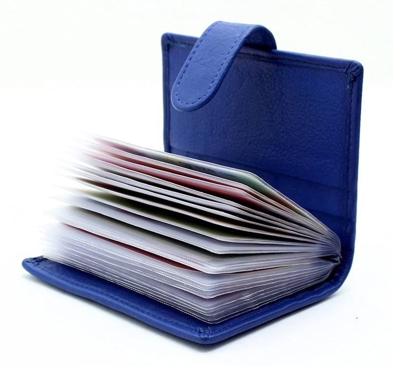 RAS Mens Womens Small Leather 24 Credit Cardholder with Popper Button Fastening 602