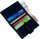 RAS Men Women Soft Genuine Leather Credit Card Holder Wallet with A Banknote Compartment 601 Black